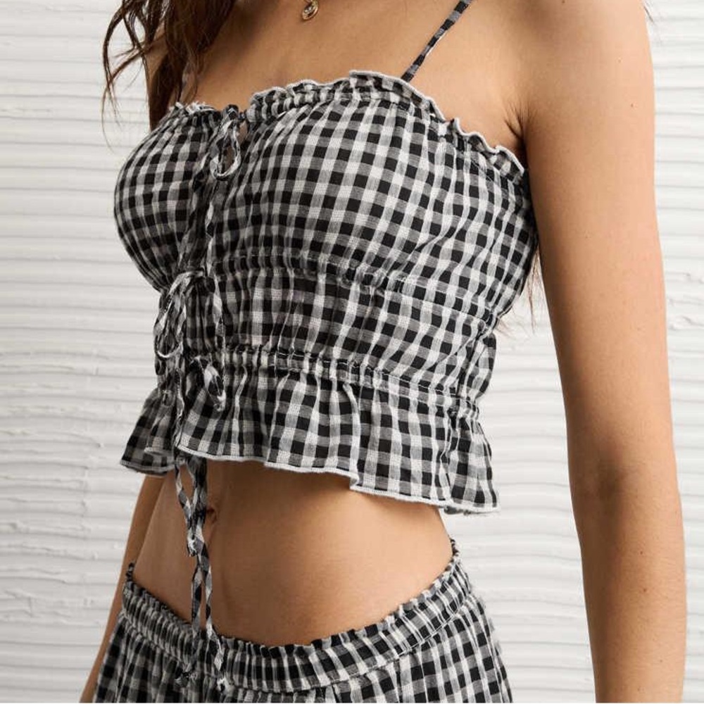 American Eagle Tiered Ruched Tank Top